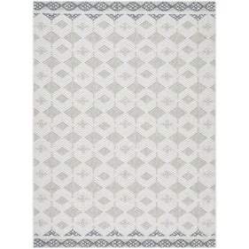 Livabliss Bouclair Ivory Cream Light Gray Machine Woven Rug - 84x63