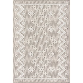 Livabliss Bouclair Light Gray Cream Ivory Machine Woven Rug - 108x79