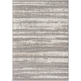 Livabliss Bouclair Light Gray Ivory Beige Machine Woven Rug - 84x63