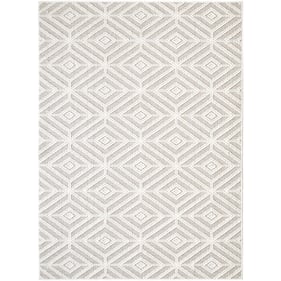 Livabliss Bouclair Ivory Beige Light Gray Machine Woven Rug - 84x63