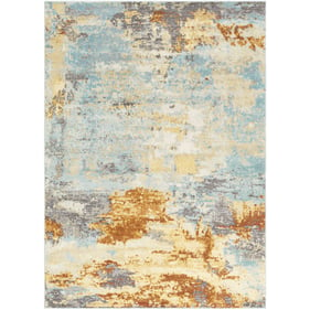 Livabliss Bodrum Modern Ivory Rust Saffron Light Slate Charcoal Pale Blue M...