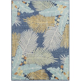 Livabliss Bodrum Tan Dark Blue Pale Blue Light Beige Machine Woven Rug - 12...