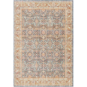 Livabliss Bodrum Burnt Orange Dark Blue Light Beige Machine Woven Rug - 144...