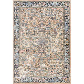 Livabliss Bodrum Cream Orange Tan Dark Blue Machine Woven Rug - 144x106