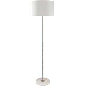 Livabliss Becker Metallic Silver White Accent Floor Lamp