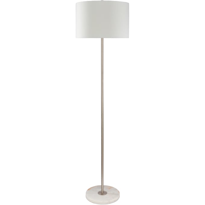 Livabliss Becker Metallic Silver White Accent Floor Lamp BEK-001