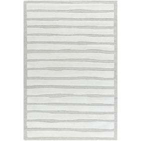 Livabliss Brook Light Silver White Slate Ash Handmade Rug - 120x96