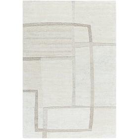 Livabliss Brook Ivory Light Beige Denim Handmade Rug - 36x24