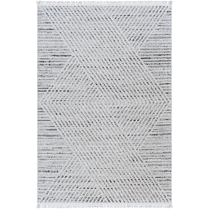 Livabliss Berlin Modern Sage Ivory Dark Brown Machine Woven Rug - 108x79 BLR2302-679