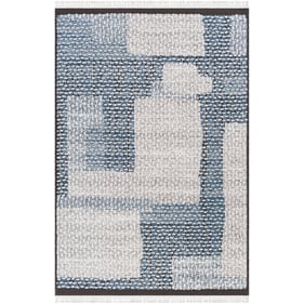 Livabliss Berlin Dark Blue Dark Brown Ivory Sage Machine Woven Rug - 120x94