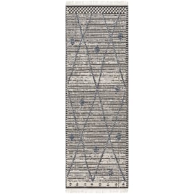 Livabliss Berlin Ivory Sage Dark Brown Dark Blue Machine Woven Rug - 87x32