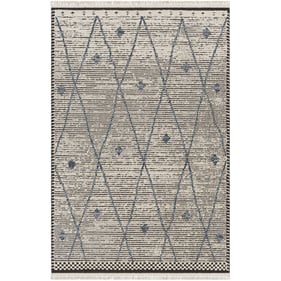 Livabliss Berlin Ivory Sage Dark Brown Dark Blue Machine Woven Rug - 108x79