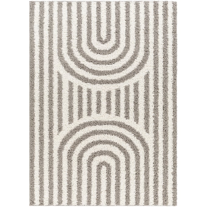 Livabliss Birmingham Modern Ivory Gray Machine Woven Rug - 84x63 BMM2305-537