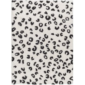 Livabliss Birmingham Ivory Black Machine Modern Woven Rug - 108x79