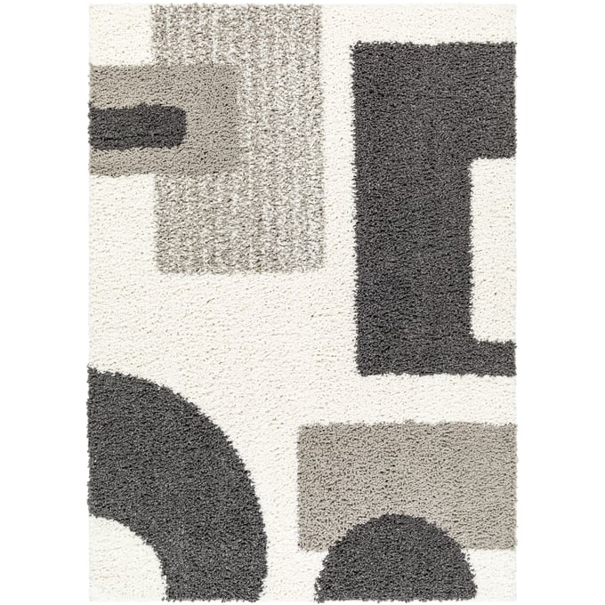 Livabliss Birmingham Ivory Black Gray Machine Woven Rug - 84x63 BMM2316-537