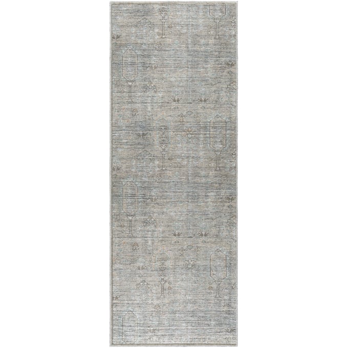 Livabliss Darling Metallic Silver Grey Prairie Dust Sterling Machine Woven Rug - 87x31 BODA2302-2773