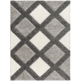 Livabliss Bologna Gray Charcoal Off White Machine Woven Rug - 84x63