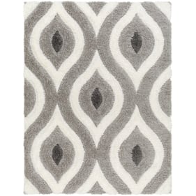 Livabliss Bologna Gray Off White Charcoal Machine Woven Rug - 120x94