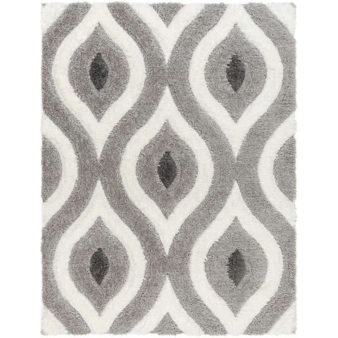 Livabliss Bologna Gray Off White Charcoal Machine Woven Rug - 120x94 BOG2304-71010