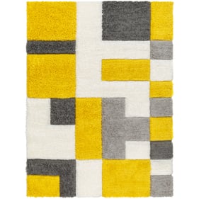 Livabliss Bologna Off White Yellow Gray Charcoal Machine Woven Rug - 120x94