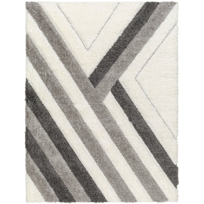 Livabliss Bologna Off White Gray Charcoal Machine Woven Rug - 120x94 BOG2310-71010