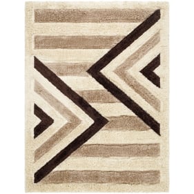 Livabliss Bologna Light Beige Beige Dark Brown Machine Woven Rug - 84x63