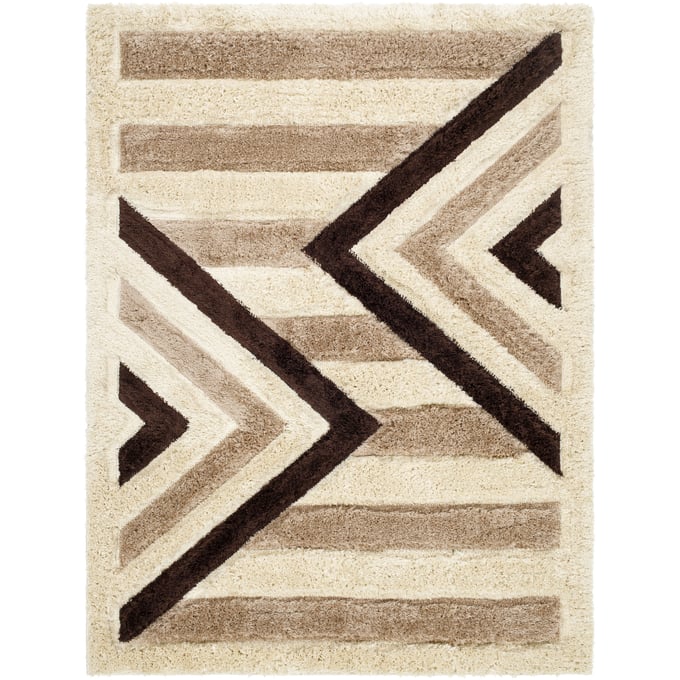 Livabliss Bologna Light Beige Beige Dark Brown Machine Woven Rug - 84x63 BOG2315-537