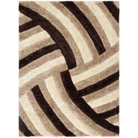 Livabliss Bologna Light Beige Dark Brown Beige Machine Woven Rug - 120x94