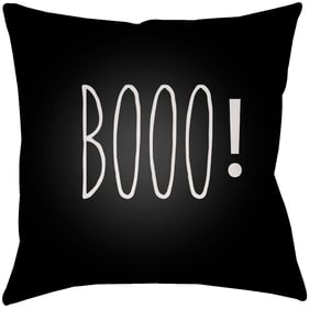 Livabliss Boo Jet Black Light Silver Onyx Accent Pillow Cover - 20x20