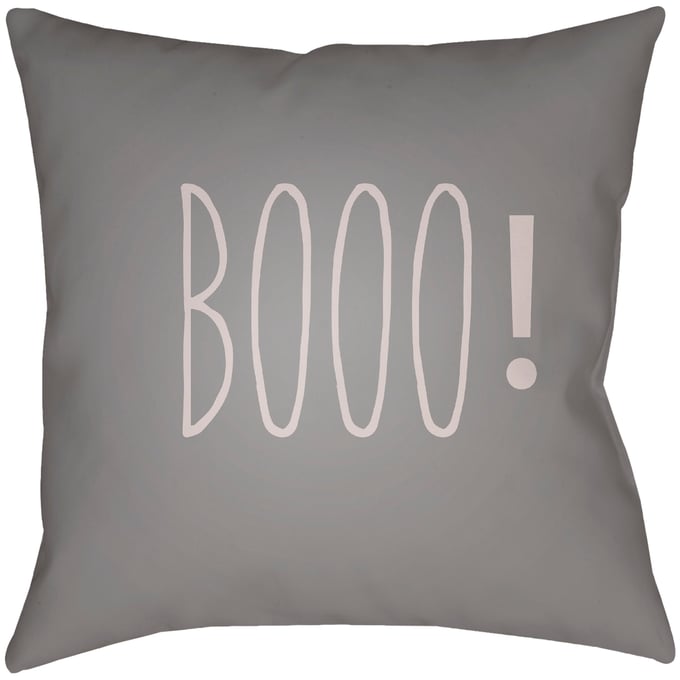 Livabliss Boo Light Grey Pewter Accent Pillow Cover - 18x18 BOO105-1818