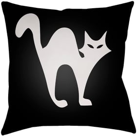 Livabliss Boo Jet Black Light Silver Accent Pillow Cover - 18x18