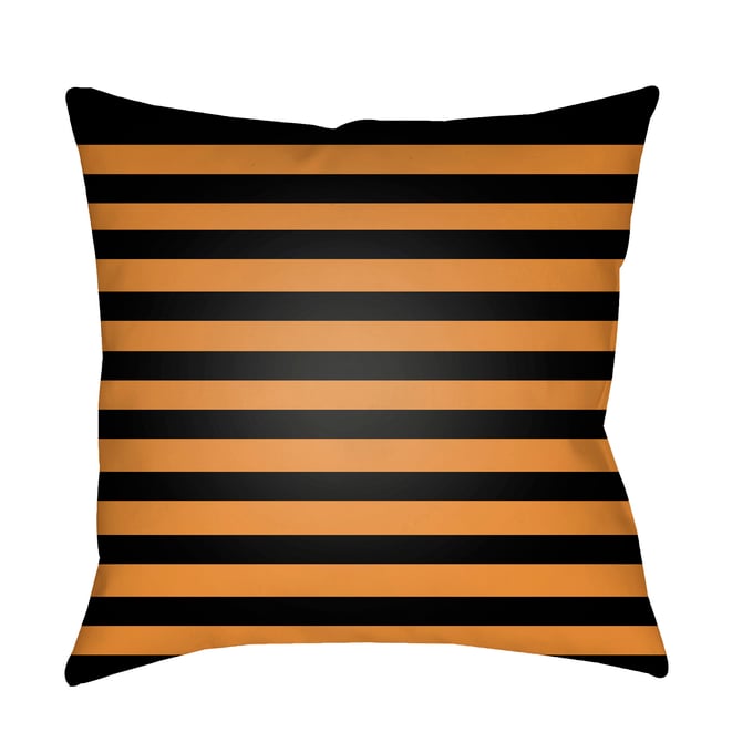 Livabliss Boo Jet Black Copper Off White Camel Accent Pillow Cover - 18x18 BOO156-1818