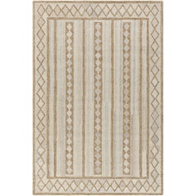 Livabliss Bournemouth Rectangle Ash Prairie Dust Khaki Pearl Handmade Rug -...