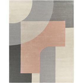 Livabliss Brooklyn Dusty Pink Charcoal Beige Medium Gray Handmade Rug - 120...