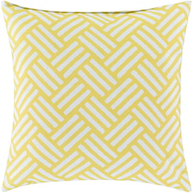 Livabliss Basketweave Mustard Ivory Poly Accent Pillow Cover - 20x20