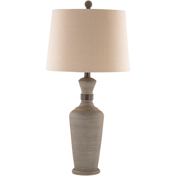 Livabliss Caleb Gray Beige White Accent Table Lamp CAB-001