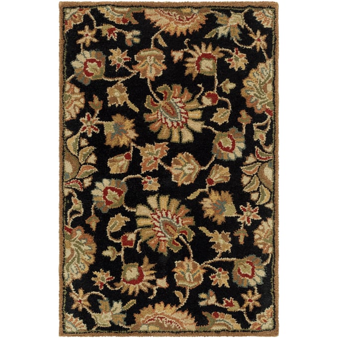 Livabliss Caesar Black Dark Brown Light Beige Olive Handmade Rug - 36x24 CAE1027-23