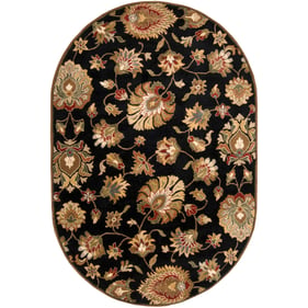 Livabliss Caesar Black Dark Brown Light Beige Olive Oval Handmade Rug - 108...