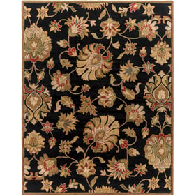 Livabliss Caesar Black Dark Brown Light Beige Olive Handmade Rug - 114x90