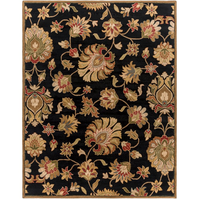 Livabliss Caesar Black Dark Brown Light Beige Olive Handmade Rug - 114x90 CAE1027-7696