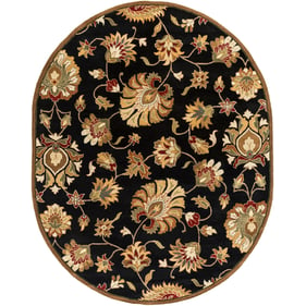 Livabliss Caesar Black Dark Brown Light Beige Olive Oval Handmade Rug - 120...