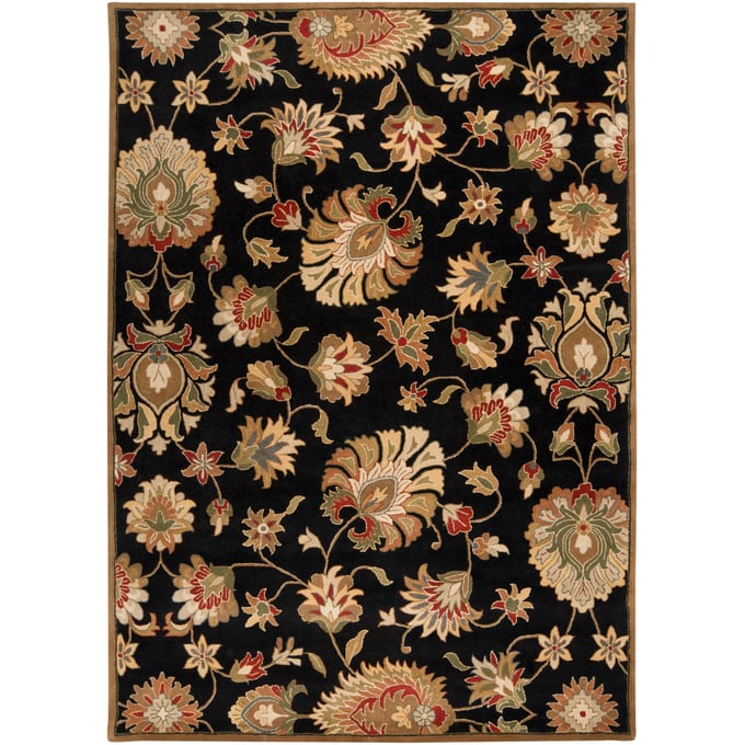 Livabliss Caesar Black Dark Brown Light Beige Olive Handmade Rug - 132x96 CAE1027-811