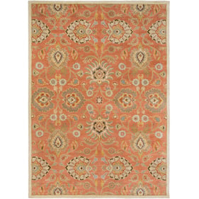 Livabliss Caesar Burnt Orange Camel Beige Denim Brown Handmade Rug - 132x96