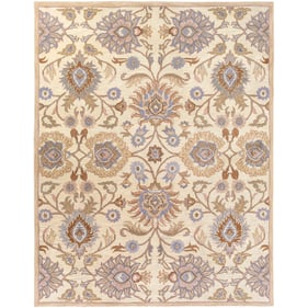 Livabliss Caesar Ivory Taupe Light Brown Denim Lavender Handmade Rug - 114x...