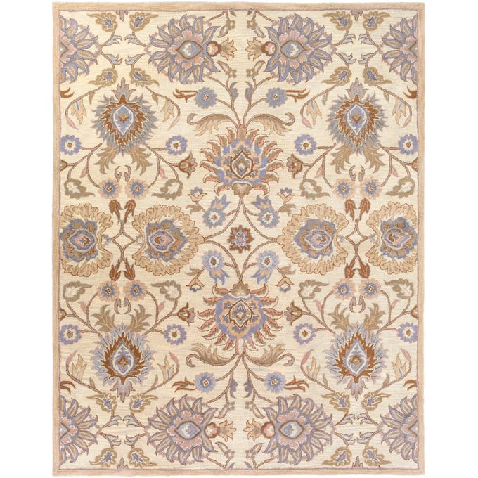 Livabliss Caesar Ivory Taupe Light Brown Denim Lavender Handmade Rug - 114x90 CAE1109-7696