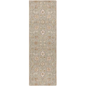 Livabliss Caesar Ivory Gray Light Olive Mauve Handmade Rug - 96x30