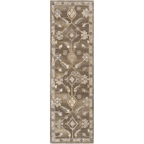 Livabliss Caesar Charcoal Taupe Tan Light Beige Brown Handmade Rug - 96x30