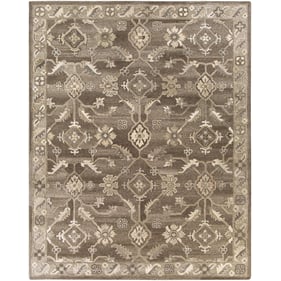 Livabliss Caesar Charcoal Taupe Tan Light Beige Brown Handmade Rug - 114x90