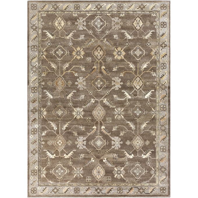 Livabliss Caesar Charcoal Taupe Tan Light Beige Brown Handmade Rug - 132x96 CAE1200-811