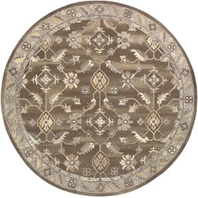 Livabliss Caesar Charcoal Taupe Tan Light Beige Brown Round Handmade Rug - ...